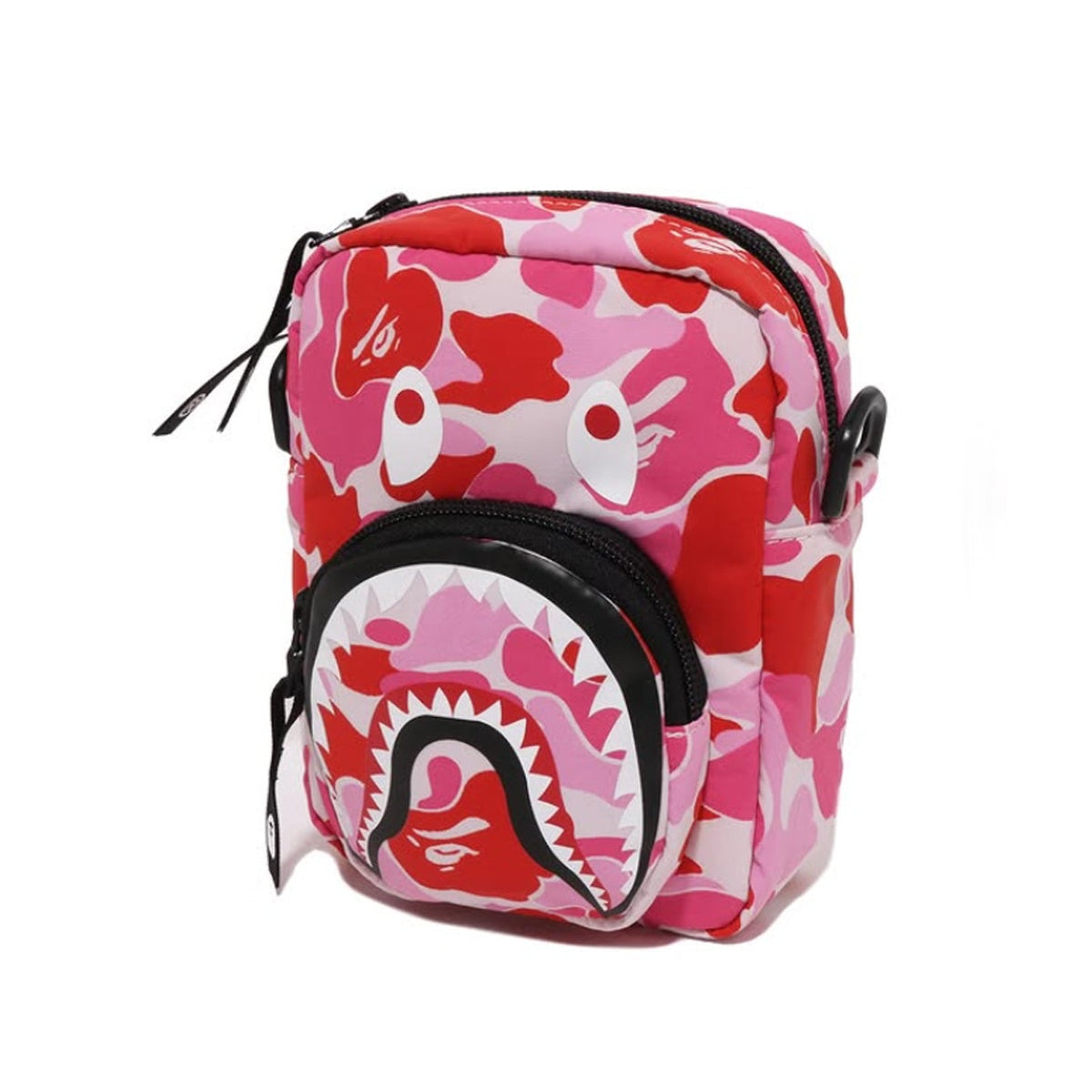 A BATHING APE BAPE ABC CAMO SHARK MINI BAG PINK