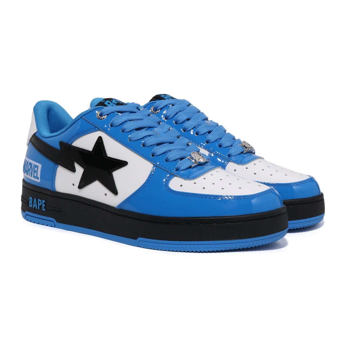 A BATHING APE BAPE STA BAPE F4 MARVEL THE FANTASTIC 4 MR.FANTASTIC & THE INVISIBLE WOMAN BLUE