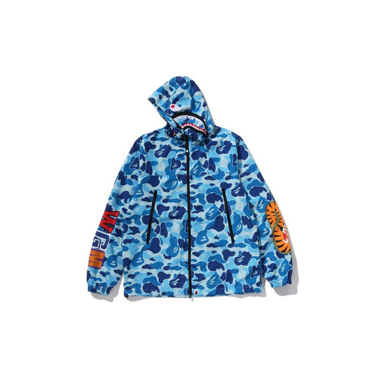 A BATHING APE BAPE ABC CAMO SHARK HOODIE JACKET BLUE