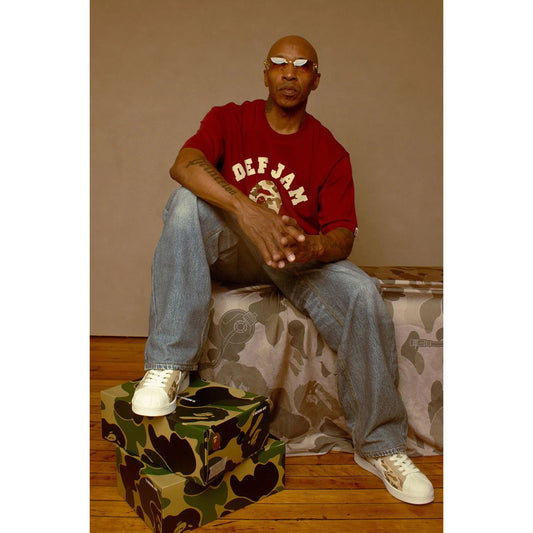 A BATHING APE BAPE DEF JAM CAMO COLLEGE RELAXED FIT TEE BURGUNDY