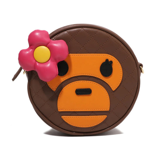 A BATHING APE BAPE LADIES' BABY LISA QUILTING SHOULDER BAG BROWN