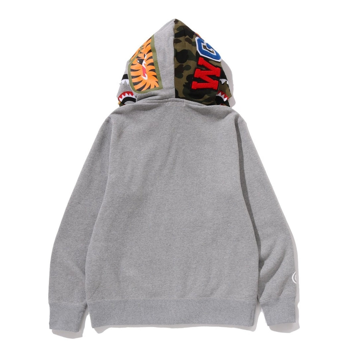 A BATHING APE BAPE SHARK FULL ZIP DOUBLE HOODIE GRAY