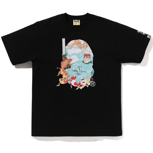 A BATHING APE BAPE UKIYO-E APE HEAD TEE #4 BLACK