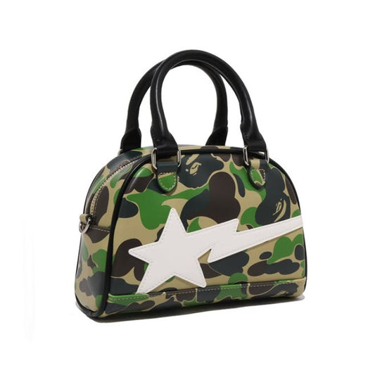 A BATHING APE BAPE Ladies' ABC CAMO MINI BOWLING BAG GREEN