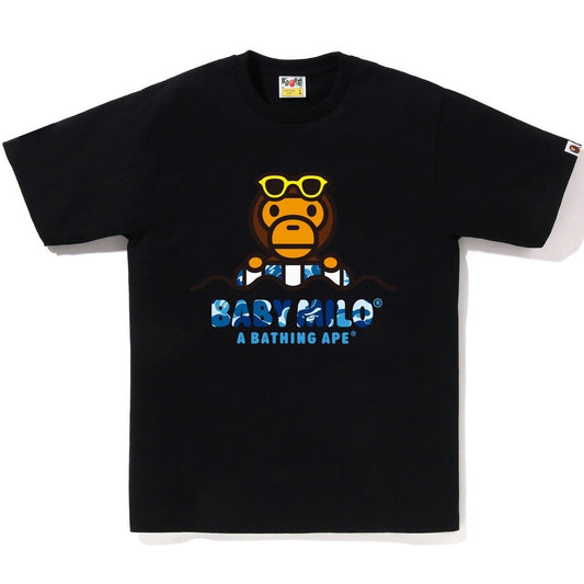 A BATHING APE BAPE ABC CAMO BABY MILO FLOAT SUMMER TEE BLACK