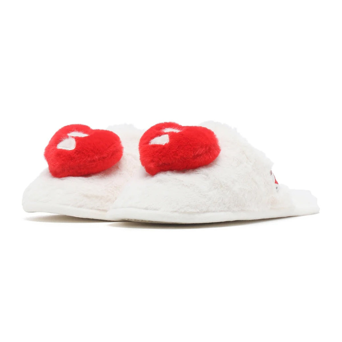 A BATHING APE BAPE APEE HEART FURRY SLIPPER WHITE