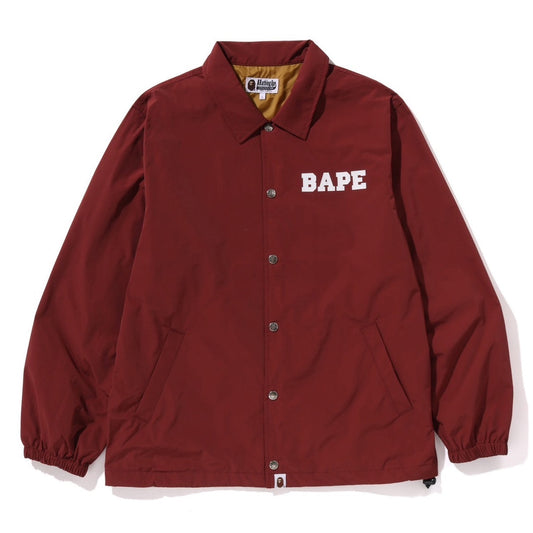 A BATHING APE BAPE COLLEGE COACH JACKET BURGUNDY