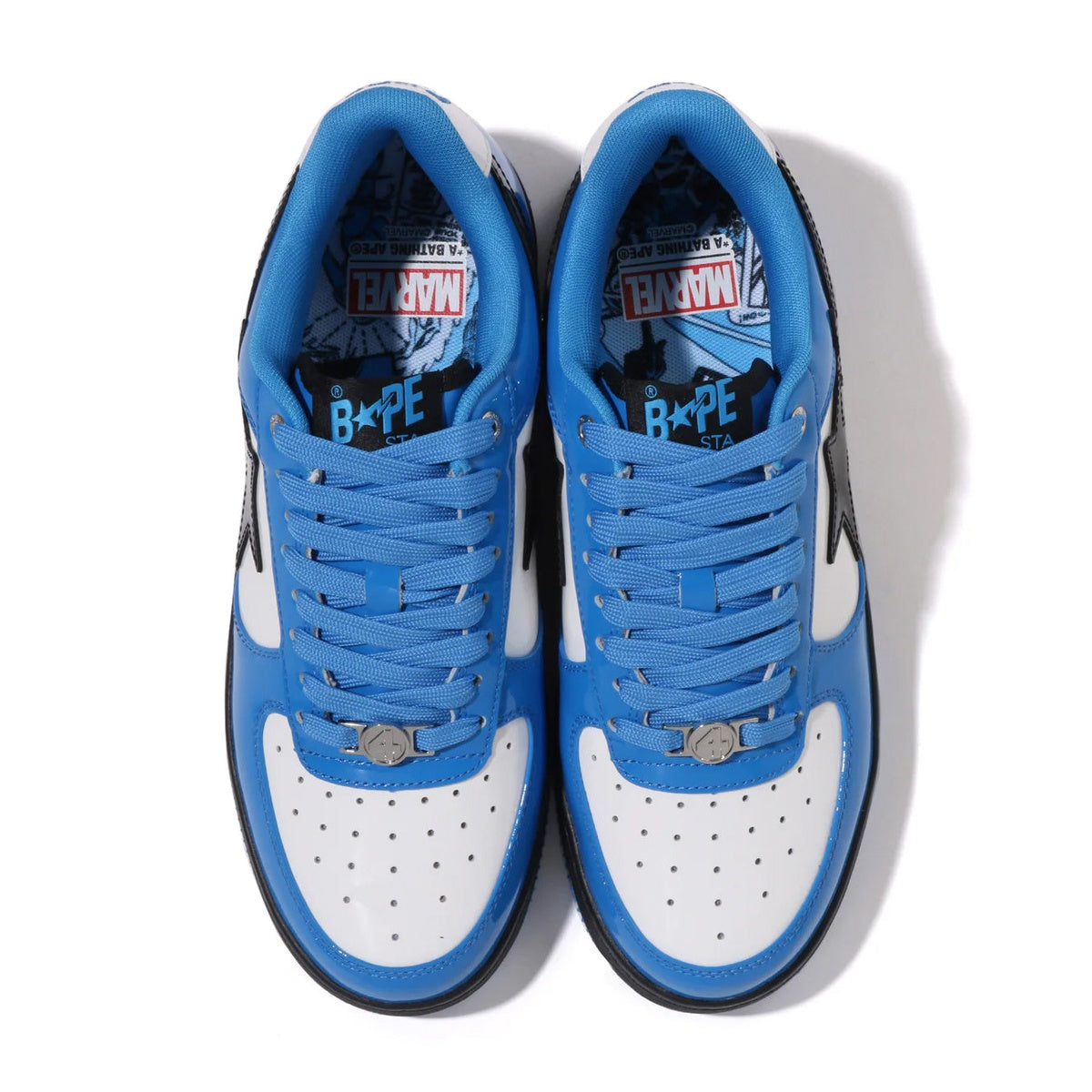 A BATHING APE BAPE STA BAPE F4 MARVEL THE FANTASTIC 4 MR.FANTASTIC & THE INVISIBLE WOMAN BLUE
