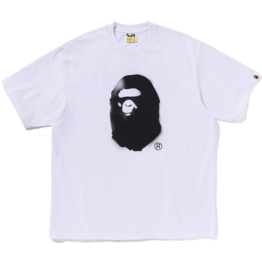 A BATHING APE BAPE SPRAY PRINT APE HEAD RELAXED FIT TEE #2 WHITE