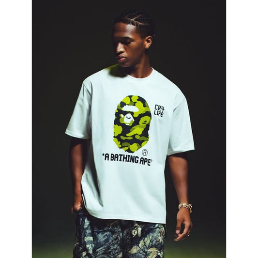 A BATHING APE BAPE CR7 LIFE APE RELAXED FIT TEE WHITE