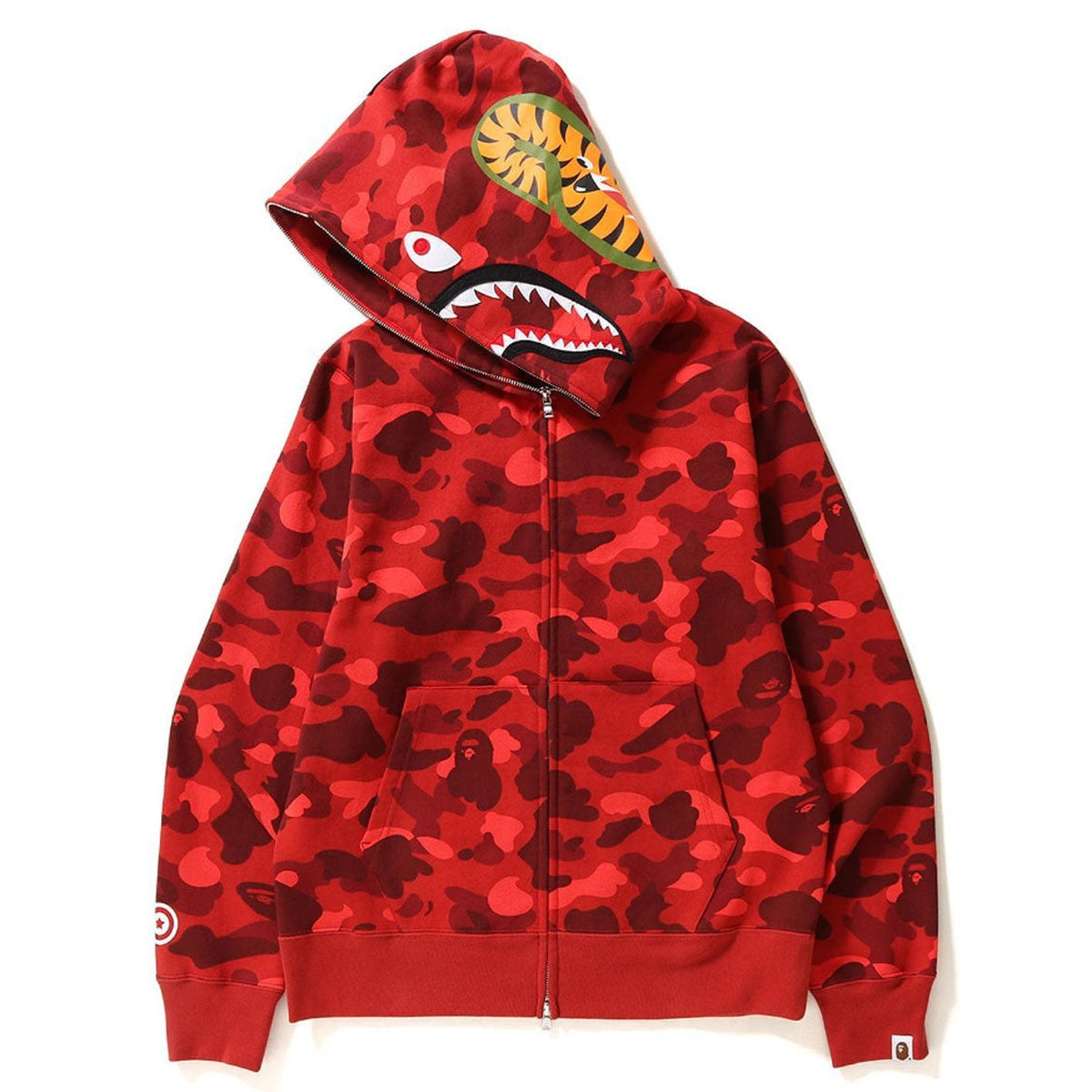 A BATHING APE BAPE COLOR CAMO SHARK HOODIE RED