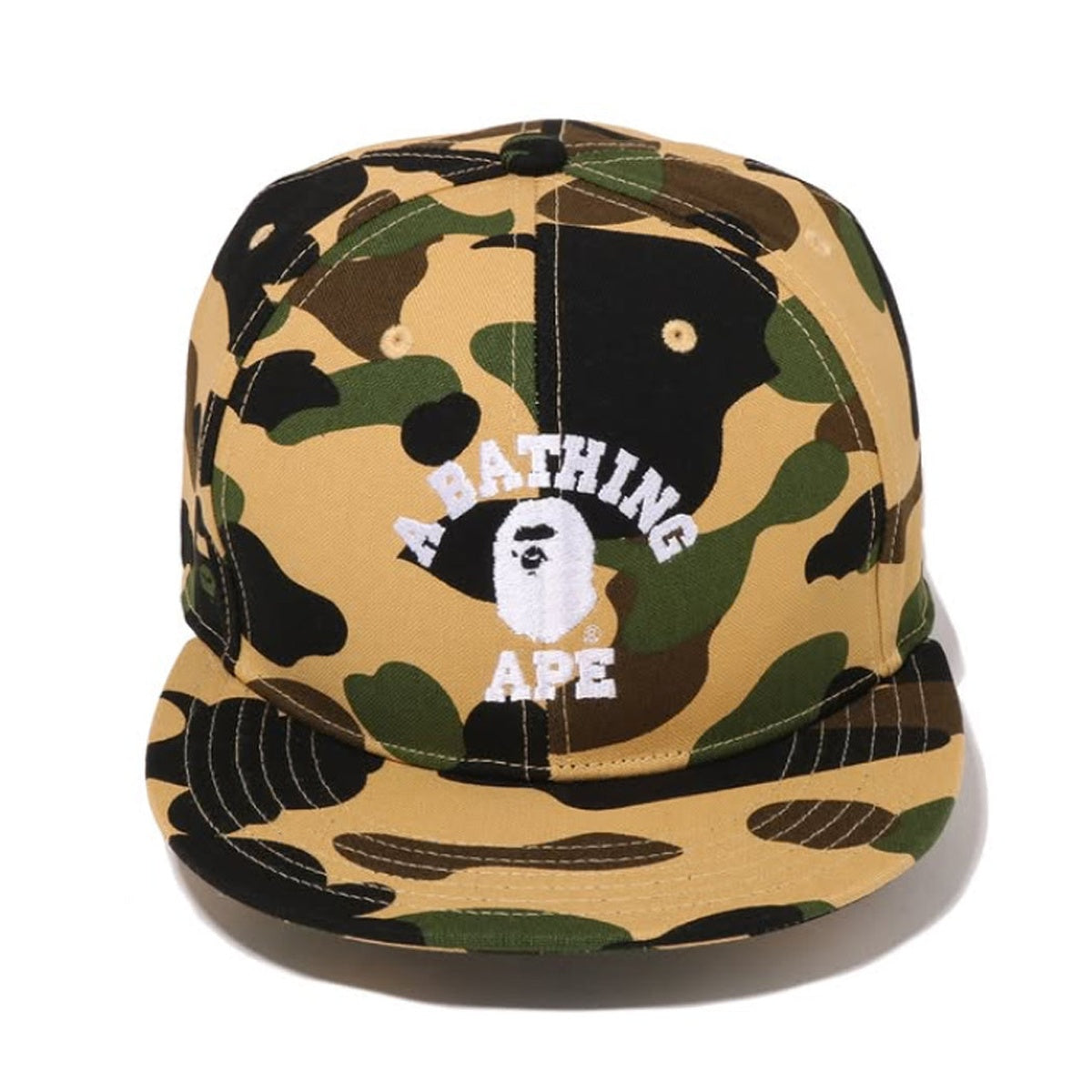 A BATHING APE BAPE 1ST CAMO COLLEGE CAP YELLOW
