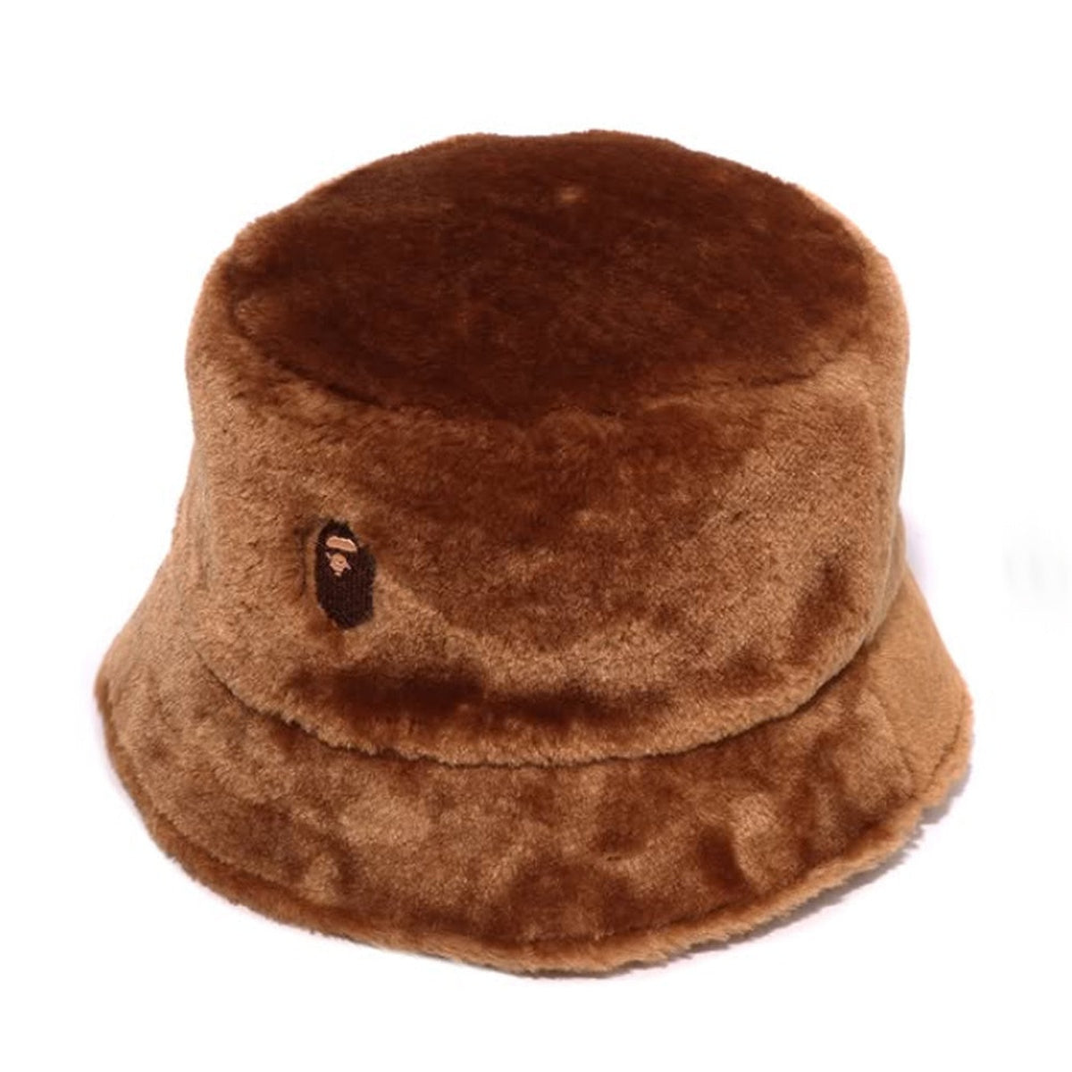 A BATHING APE BAPE Ladies' ONE POINT BOA HAT BROWN