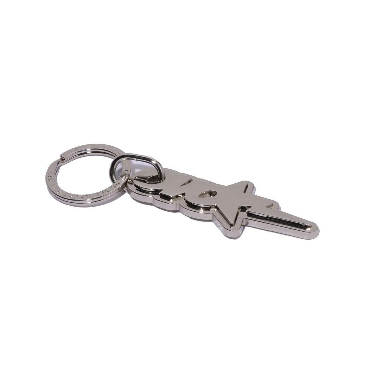 A BATHING APE BAPE OVO OVO STA METAL KEY CHAIN SILVER