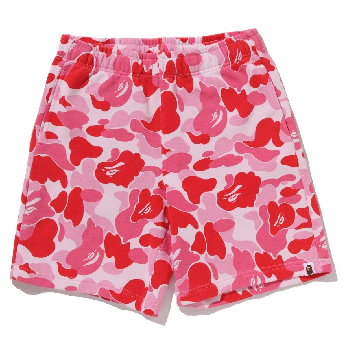 A BATHING APE BAPE ABC CAMO SWEAT SHORTS PINK