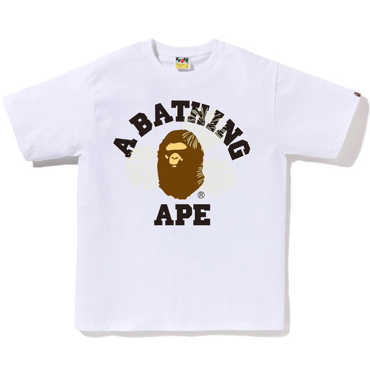 A BATHING APE BAPE FIREWORK COLLEGE TEE WHITE