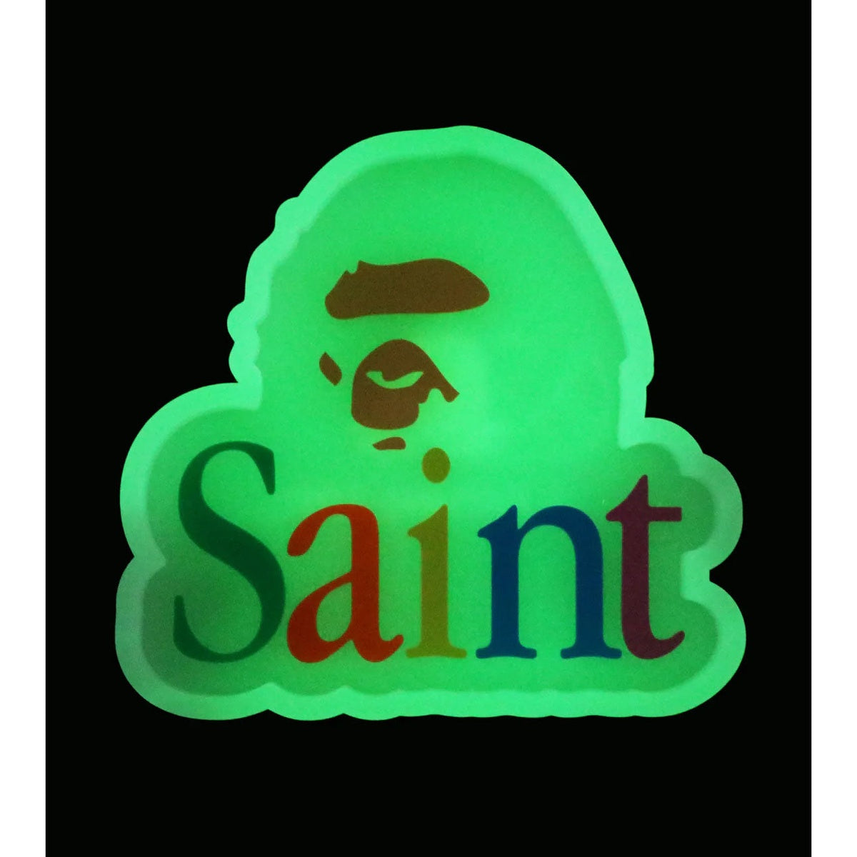 A BATHING APE BAPE SAINT MXXXXXX GLOW IN THE DARK TRAY GREEN