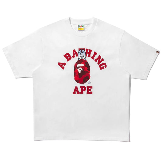 A BATHING APE BAPE STRAYKIDS WOLF CHAN COLLEGE TEE WHITE