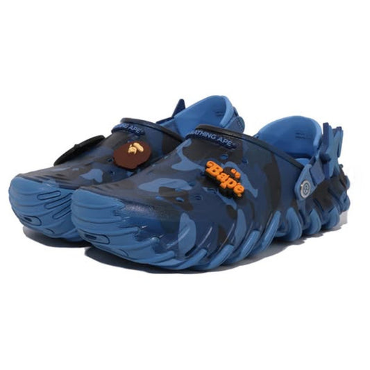A BATHING APE BAPE CROCS - CLOG COLOR CAMO NAVY