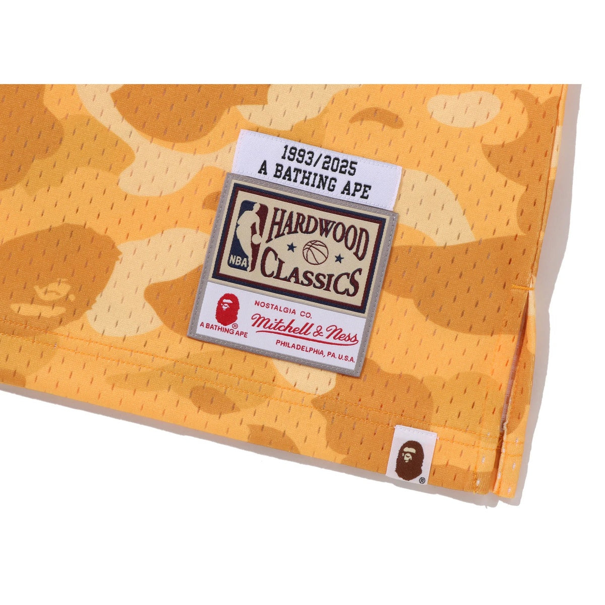 A BATHING APE BAPE M&N NBA LOS ANGELS LAKERS SWINGMAN JERSEY YELLOW
