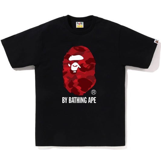 A BATHING APE BAPE COLOR CAMO BY BATHING APE TEE BLACK RED