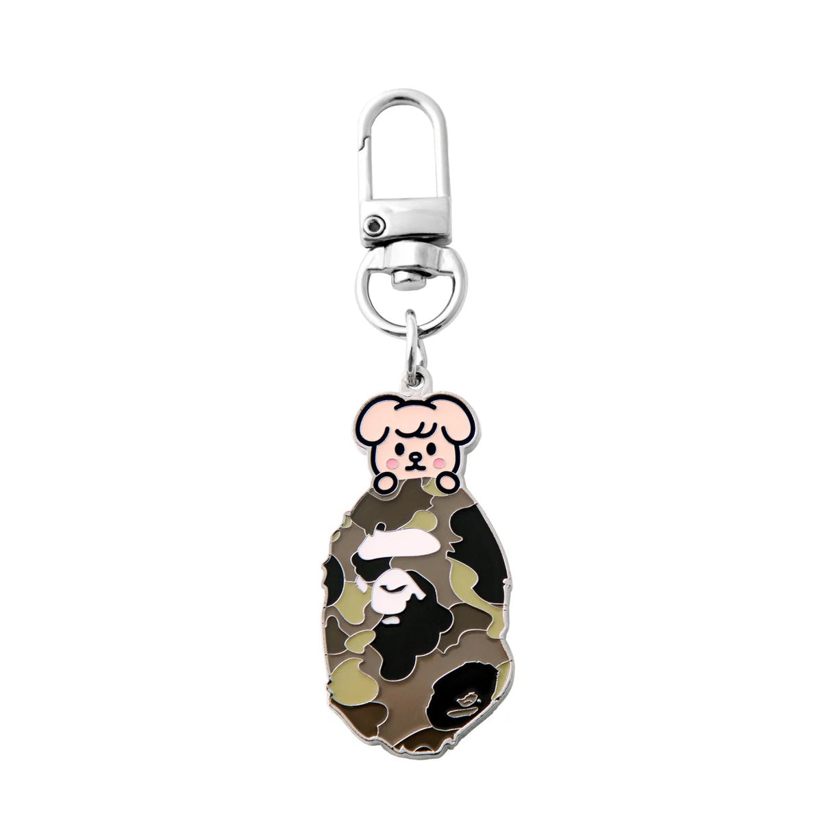 A BATHING APE BAPE STRAYKIDS PUPPYM KEY RING BEIGE