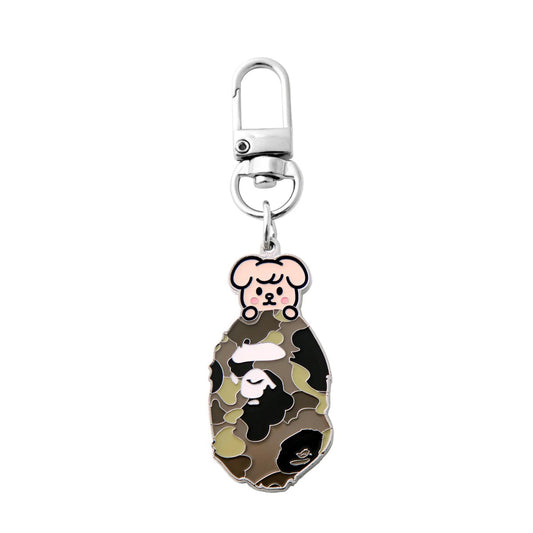 A BATHING APE BAPE STRAYKIDS PUPPYM KEY RING BEIGE