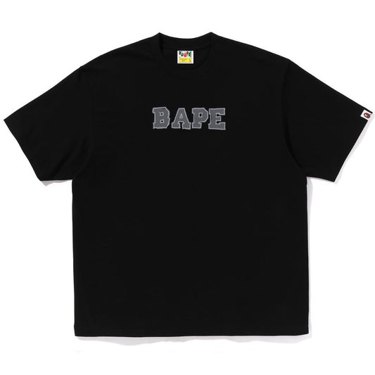 A BATHING APE HAND DRAW BAPE LOGO RELAXED FIT TEE BLACK