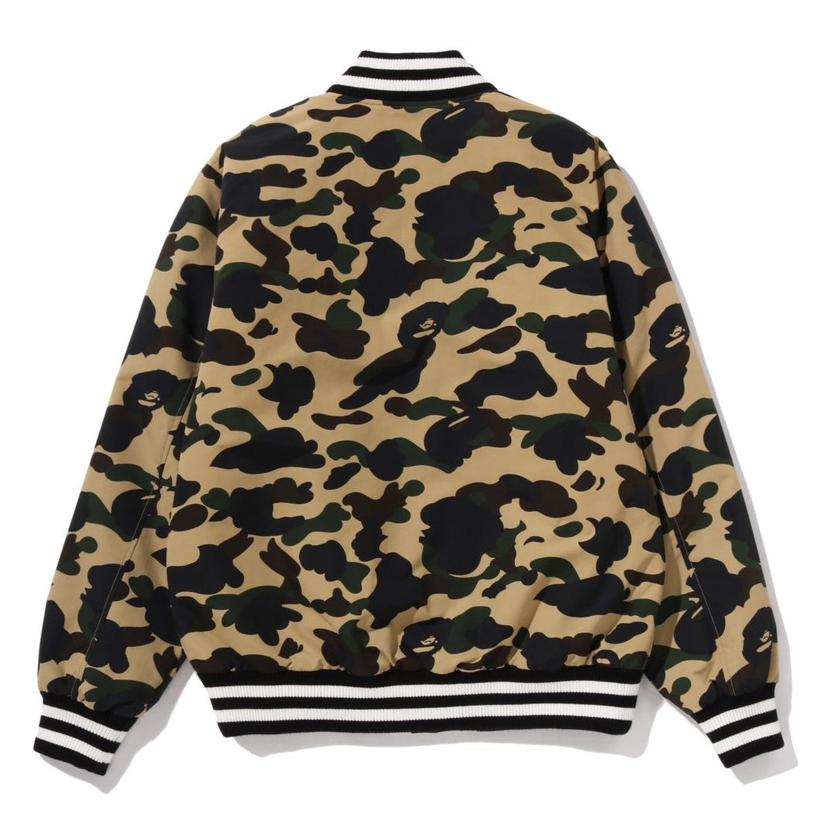 A BATHING APE BAPE 1ST CAMO VARSITY JACKET YELLOW