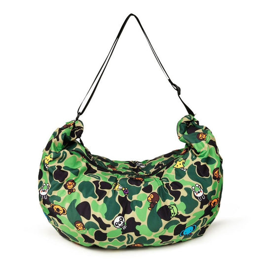 A BATHING APE BAPE BABY MILO STORE MILO ALL FRIENDS CAMO TOTE BAG GREEN
