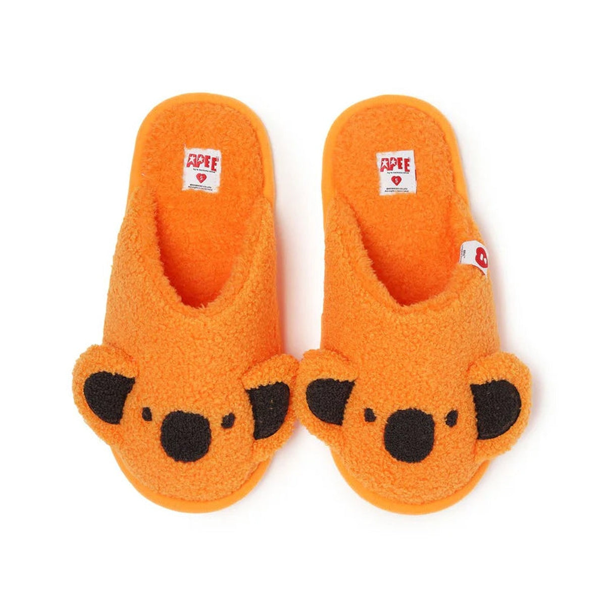 A BATHING APE BAPE - APEE BABY DOPPY & BABY CORE FURRY SLIPPER ORANGE