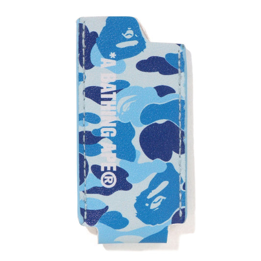 A BATHING APE BAPE ABC CAMO LEATHER LIGHTER CASE BLUE