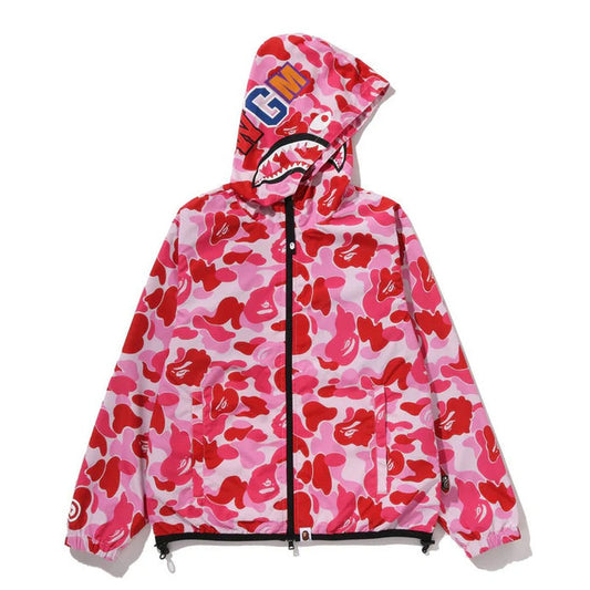 A BATHING APE BAPE Ladies' ABC CAMO SHARK HOODIE JACKET PINK