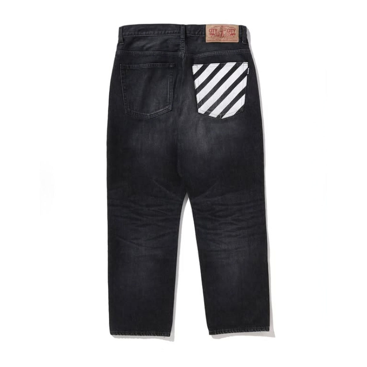 A BATHING APE BAPE MILO FACE 13 OZ DENIM PANTS BLACK