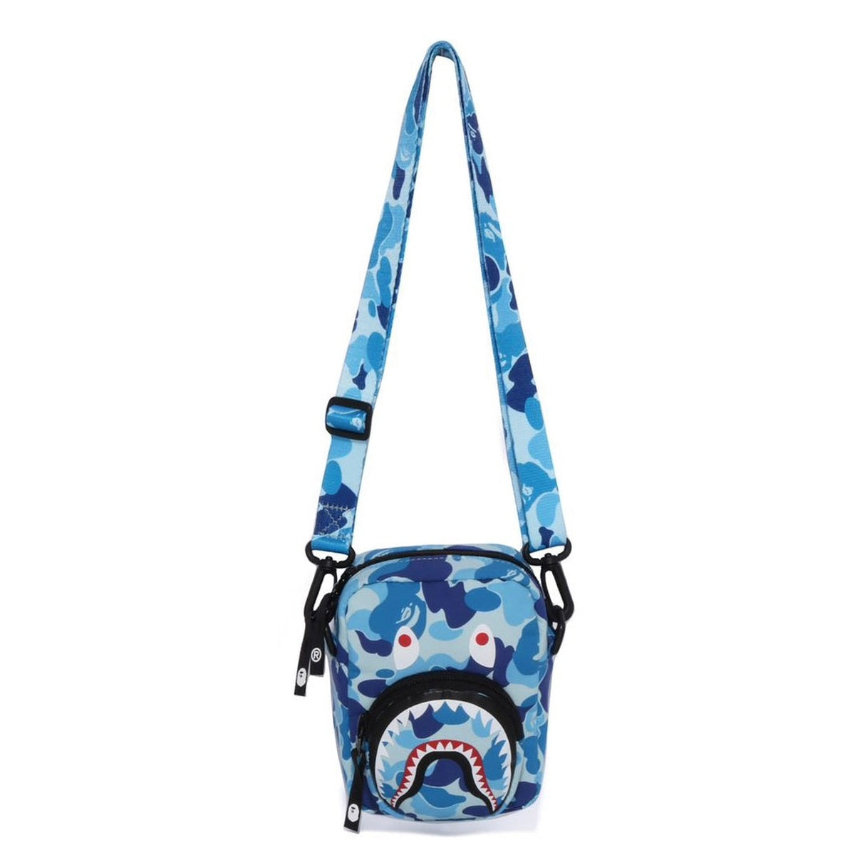 A BATHING APE BAPE ABC CAMO SHARK MINI BAG BLUE