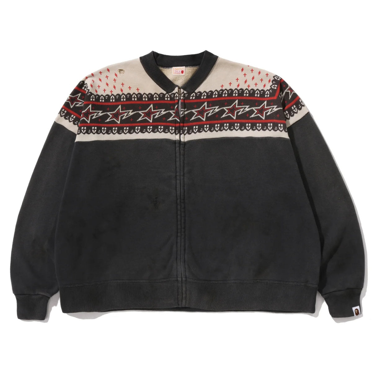 A BATHING APE BAPE SAINT MXXXXXX SWEAT JACKET CHARCOAL