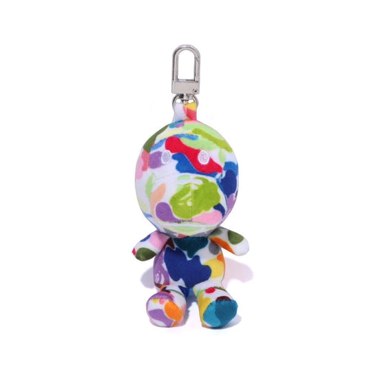 A BATHING APE BAPE Ladies'MULTI CAMO BABY MILO PLUSH DOLL KEYCHAIN MULTI