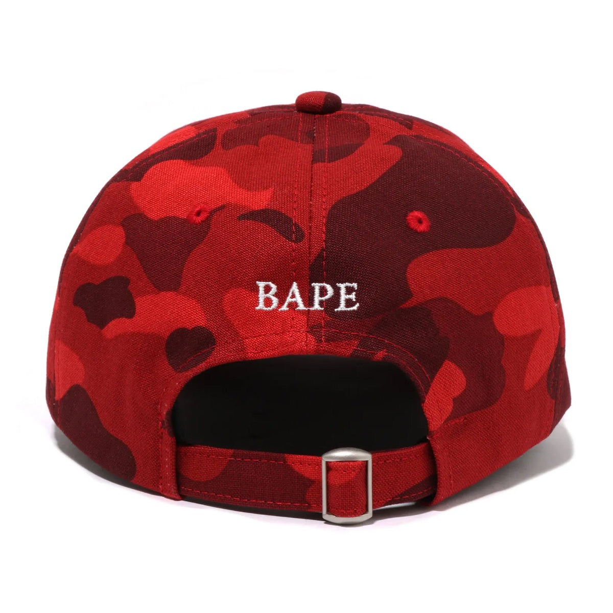 A BATHING APE BAPE COLOR CAMO APE HEAD ONE POINT PANEL CAP - ONLINE EXCLUSIVE - RED