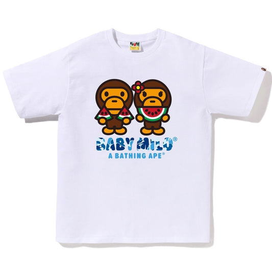 A BATHING APE BAPE ABC CAMO BABY MILO WATER MELON SUMMER TEE WHITE