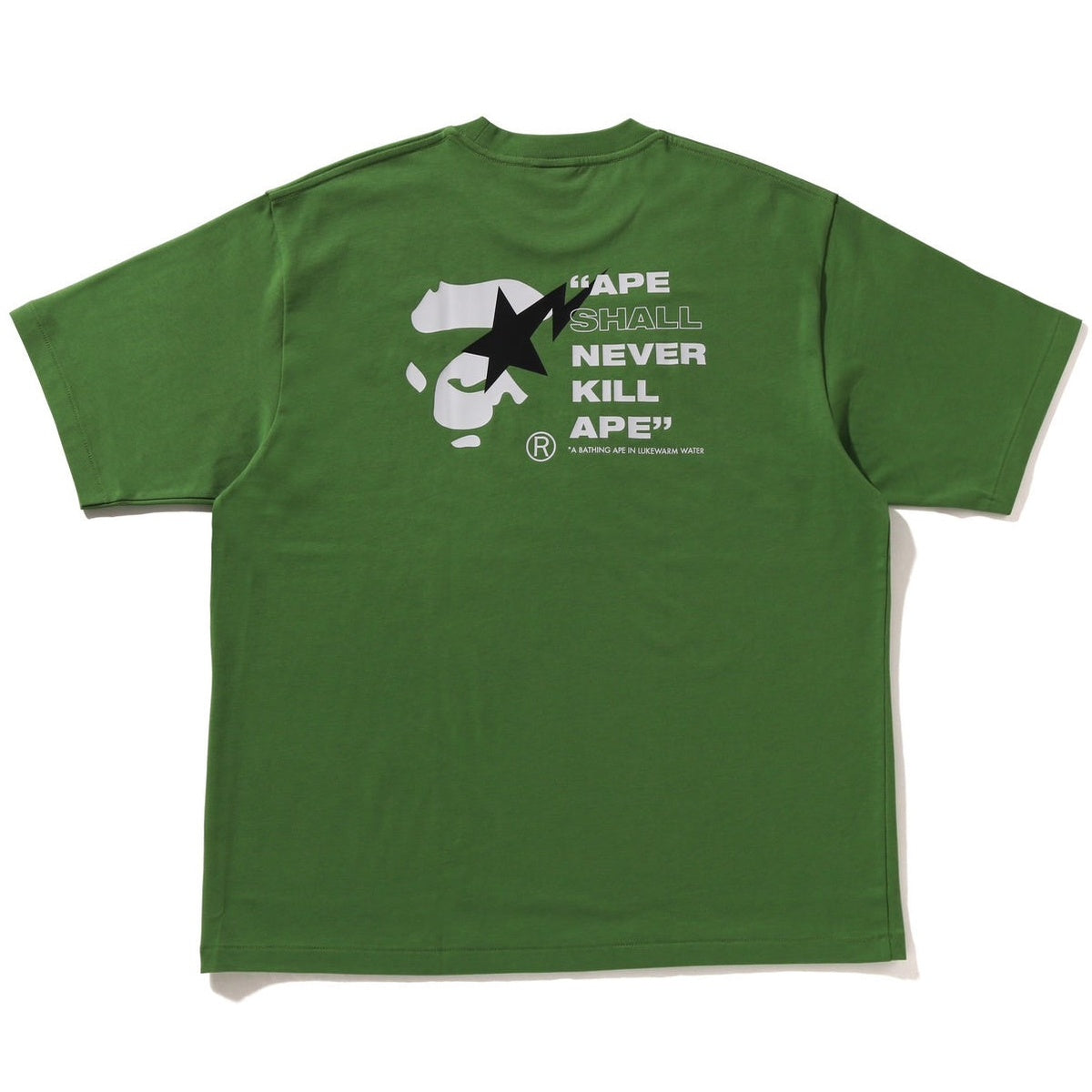 A BATHING APE BAPE STA APE FACE RELAXED FIT TEE GREEN