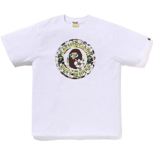 A BATHING APE BAPE ABC RESORT CAMO BUSY WORKS TEE WHITE