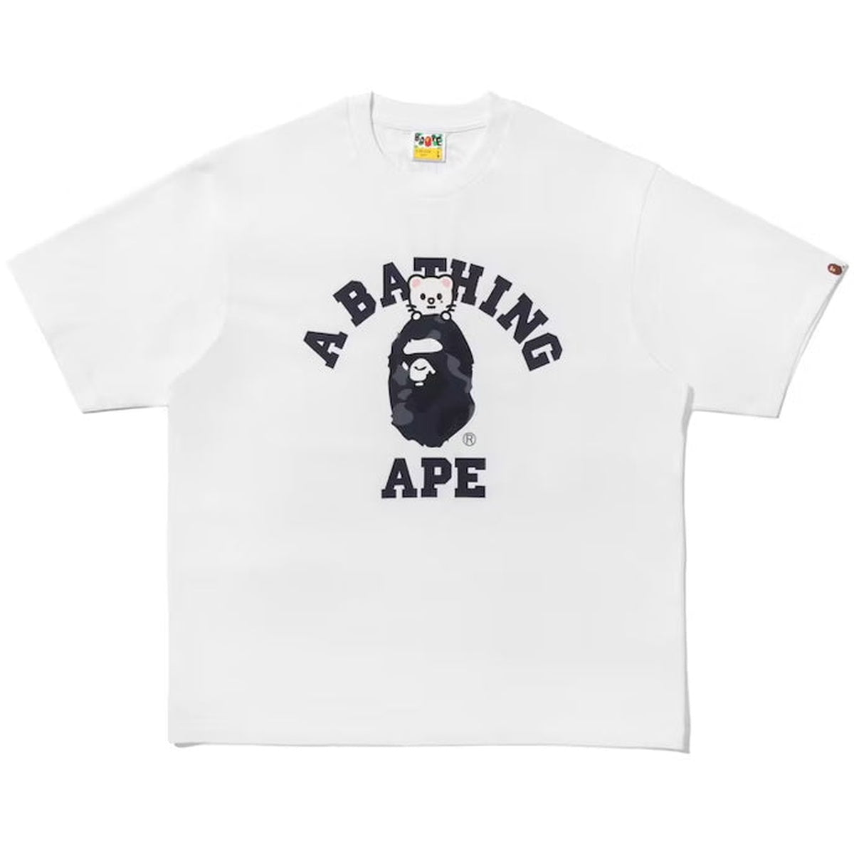 A BATHING APE BAPE STRAYKIDS JINIRET COLLEGE TEE WHITE