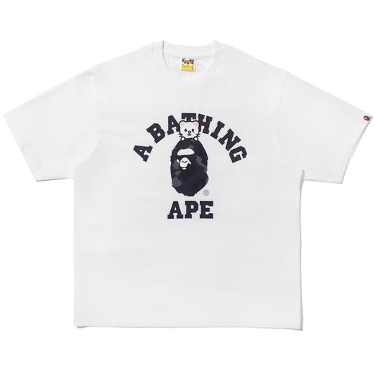 A BATHING APE BAPE STRAYKIDS JINIRET COLLEGE TEE WHITE