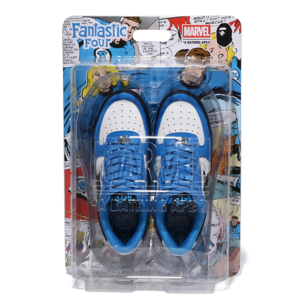 A BATHING APE BAPE STA BAPE F4 MARVEL THE FANTASTIC 4 MR.FANTASTIC & THE INVISIBLE WOMAN BLUE