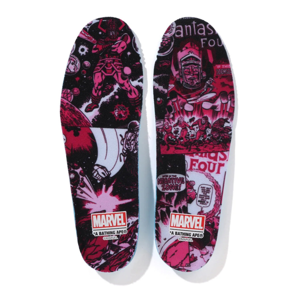 A BATHING APE BAPE STA BAPE F4 MARVEL THE FANTASTIC 4 GALACTUS & SILVER SURFER PINK