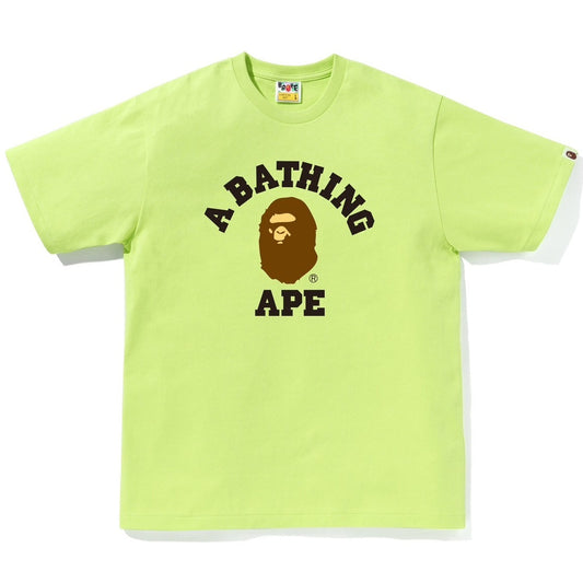 A BATHING APE BAPE COLLEGE TEE LIGHT GREEN