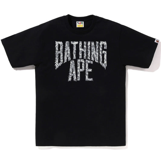 A BATHING APE BAPE WILD LEOPARD PATTERN NYC LOGO TEE BLACK GRAY