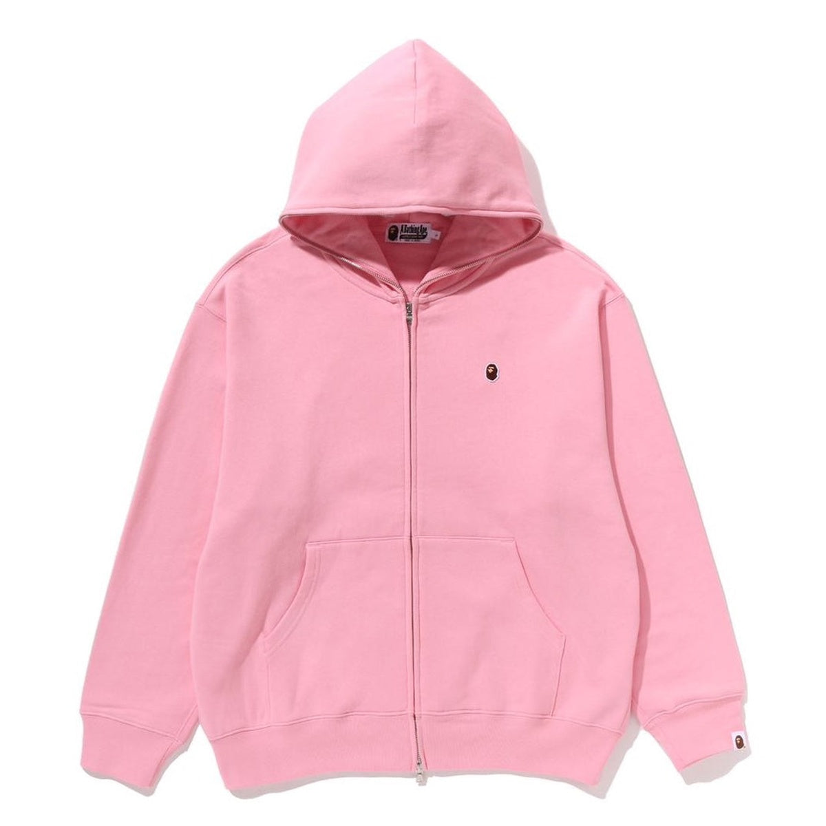 A BATHING APE BAPE ONE POINT FULL ZIP HOODIE PINK