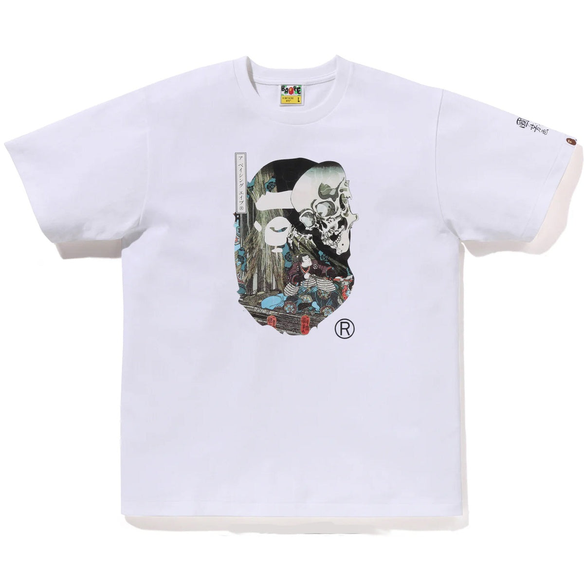 A BATHING APE BAPE UKIYO-E APE HEAD TEE #3 WHITE