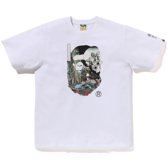 A BATHING APE BAPE UKIYO-E APE HEAD TEE #3 WHITE